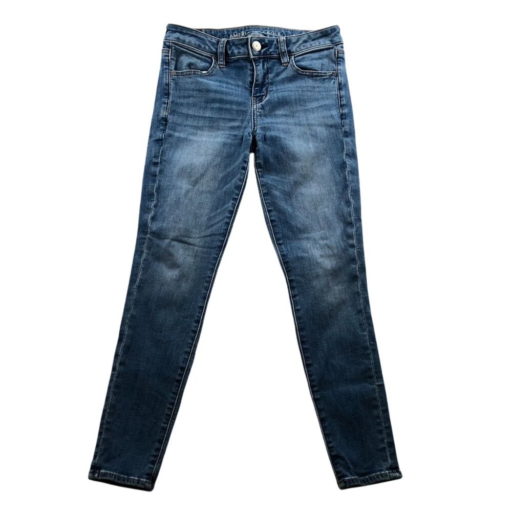 American Eagle Womens Jeans Size 4 Skinny Leg Anke Casual Blue Denim Stretch